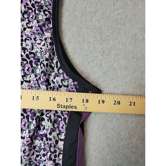 Kerrits Breeze Ice Fil Purple Floral Equestrian Tank Top Women's Large Stretch - Picture 11 of 14